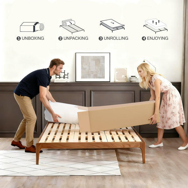 gunugu 14 inch Twin Hybrid Mattress in a Box, Cooling Gel Memory Foam Mattress with Individually Wrapped Pocket Coils, Medium Firm